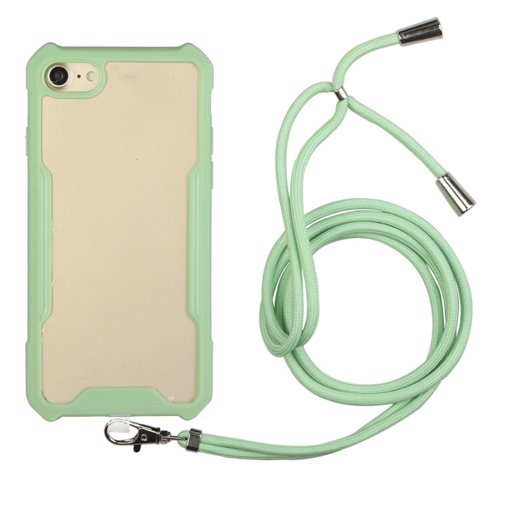 For iPhone SE 2022 / SE 2020 / 8 / 7 Acrylic + Color TPU Shockproof Case with Neck Lanyard