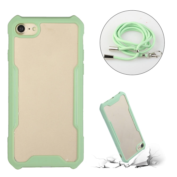 For iPhone SE 2022 / SE 2020 / 8 / 7 Acrylic + Color TPU Shockproof Case with Neck Lanyard