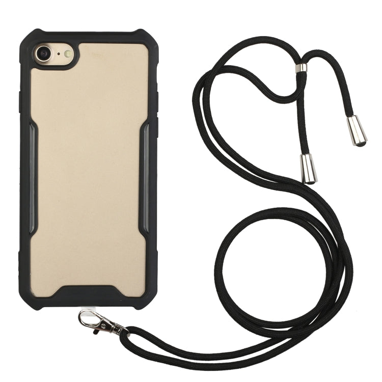 For iPhone SE 2022 / SE 2020 / 8 / 7 Acrylic + Color TPU Shockproof Case with Neck Lanyard