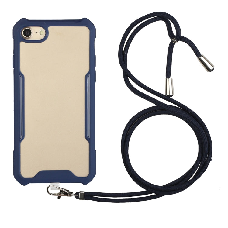 For iPhone SE 2022 / SE 2020 / 8 / 7 Acrylic + Color TPU Shockproof Case with Neck Lanyard