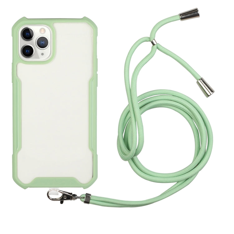 For iPhone 11 Acrylic + Color TPU Shockproof Case with Neck Lanyard
