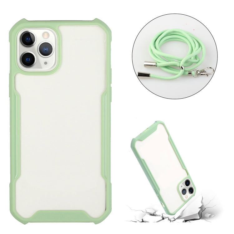 For iPhone 11 Acrylic + Color TPU Shockproof Case with Neck Lanyard