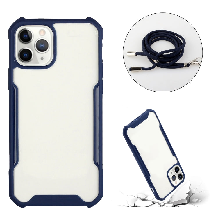For iPhone 11 Pro Acrylic + Color TPU Shockproof Case with Neck Lanyard