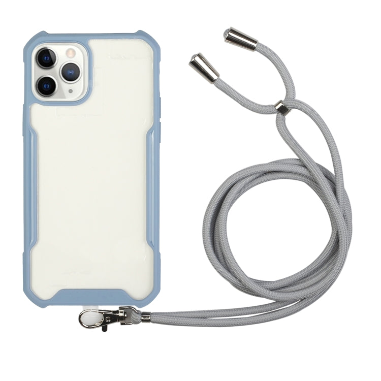 For iPhone 12 Pro Acrylic + Color TPU Shockproof Case with Neck Lanyard