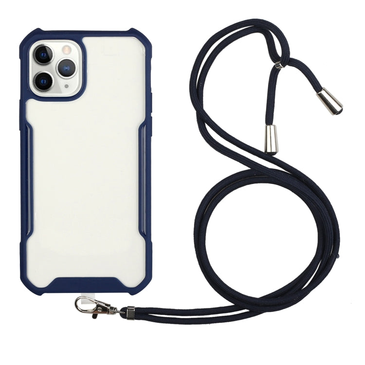 For iPhone 12 Pro Max Acrylic + Color TPU Shockproof Case with Neck Lanyard