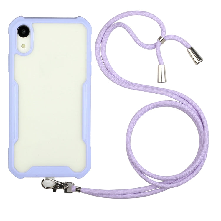 For iPhone XS Max Acrylic + Color TPU Shockproof Case with Neck Lanyard
