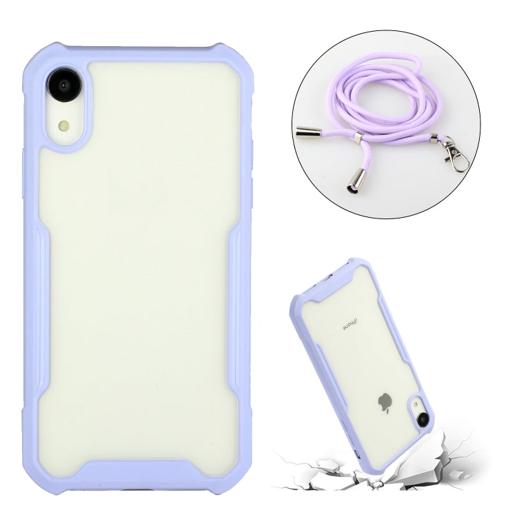 For iPhone XS Max Acrylic + Color TPU Shockproof Case with Neck Lanyard