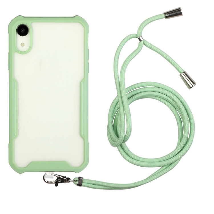 For iPhone XS Max Acrylic + Color TPU Shockproof Case with Neck Lanyard