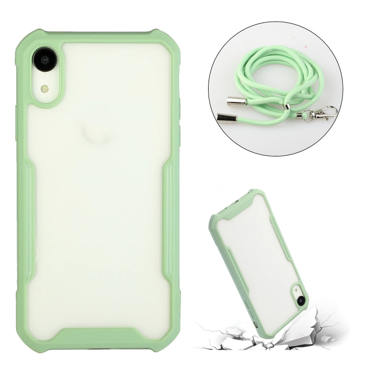 For iPhone XS Max Acrylic + Color TPU Shockproof Case with Neck Lanyard