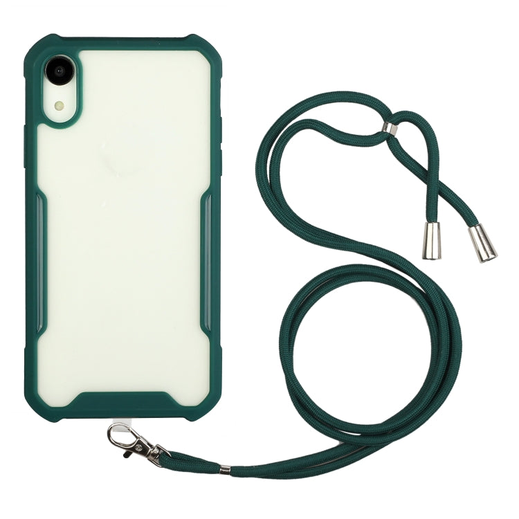 For iPhone XS Max Acrylic + Color TPU Shockproof Case with Neck Lanyard
