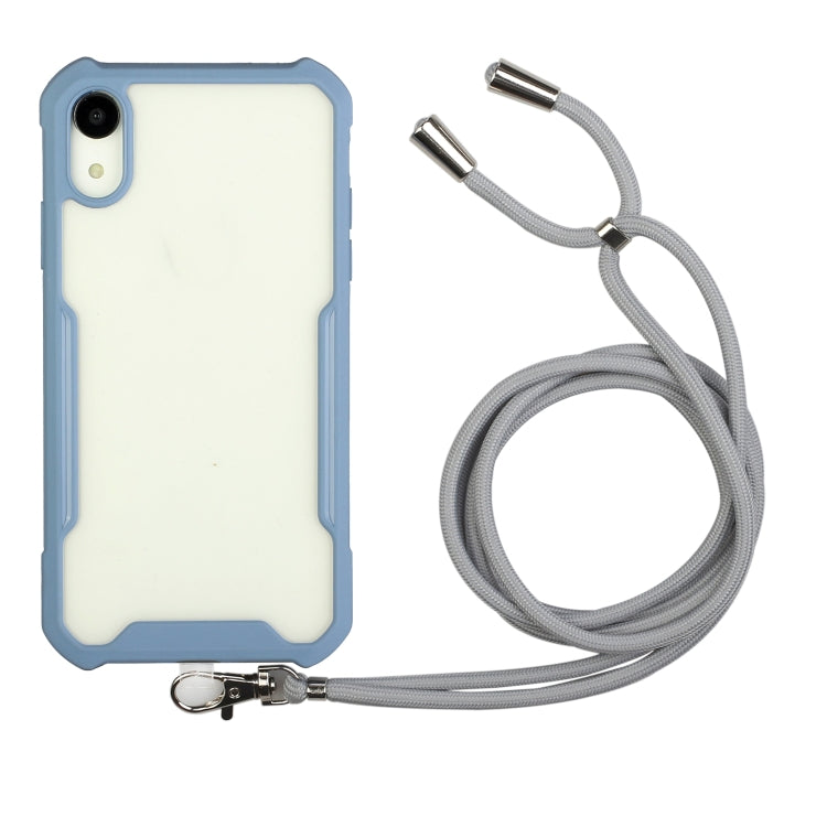 For iPhone XS Max Acrylic + Color TPU Shockproof Case with Neck Lanyard