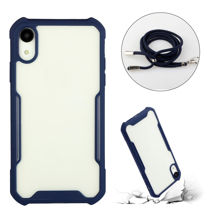 For iPhone XS Max Acrylic + Color TPU Shockproof Case with Neck Lanyard