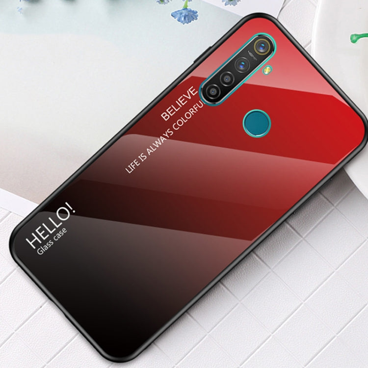 For OPPO Realme 5 Gradient Color Glass Case