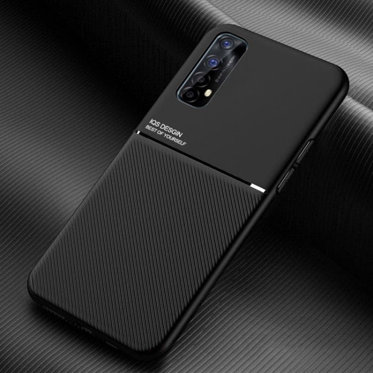 For OPPO Realme 7 5G Classic Tilt Strip Grain Magnetic Shockproof PC + TPU Case