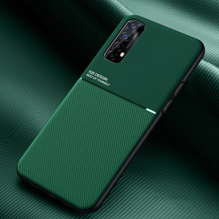 For OPPO Realme 7 5G Classic Tilt Strip Grain Magnetic Shockproof PC + TPU Case