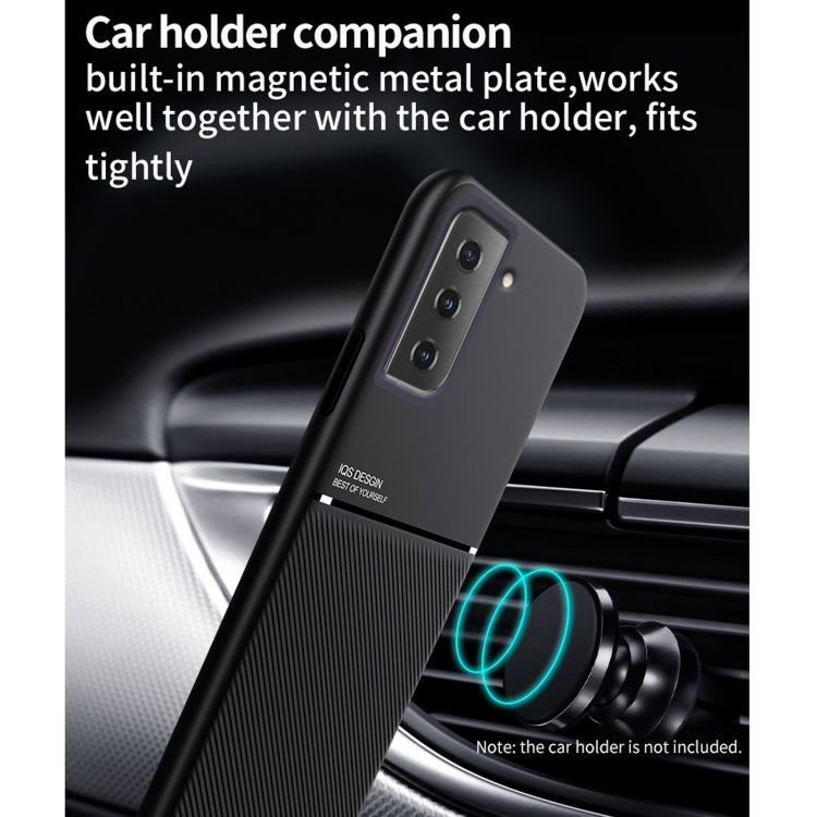 For Samsung Galaxy S21 5G Classic Tilt Strip Grain Magnetic Shockproof PC + TPU Case
