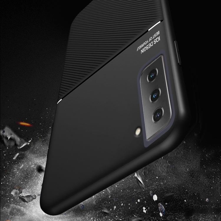 For Samsung Galaxy S21 Ultra 5G Classic Tilt Strip Grain Magnetic Shockproof PC + TPU Case