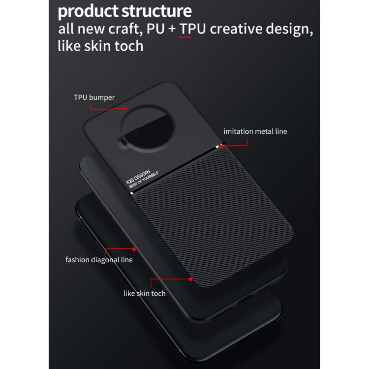 For Xiaomi Mi 10T Lite 5G Classic Tilt Strip Grain Magnetic Shockproof PC + TPU Case