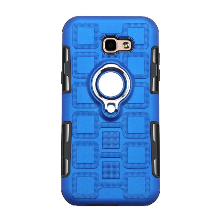 For Galaxy A5 (2017) 2 In 1 Cube PC + TPU Protective Case with 360 Degrees Rotate Silver Ring Holder