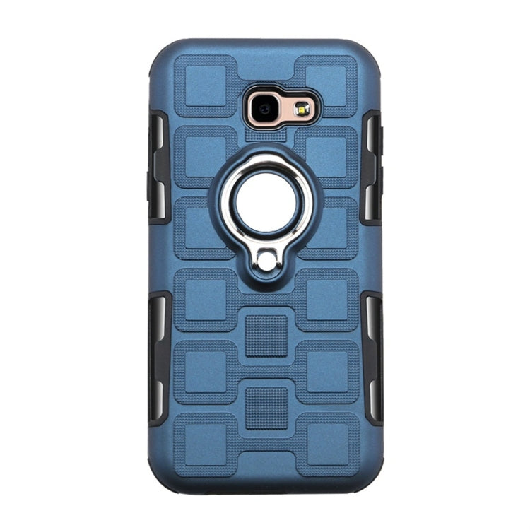 For Galaxy A5 (2017) 2 In 1 Cube PC + TPU Protective Case with 360 Degrees Rotate Silver Ring Holder
