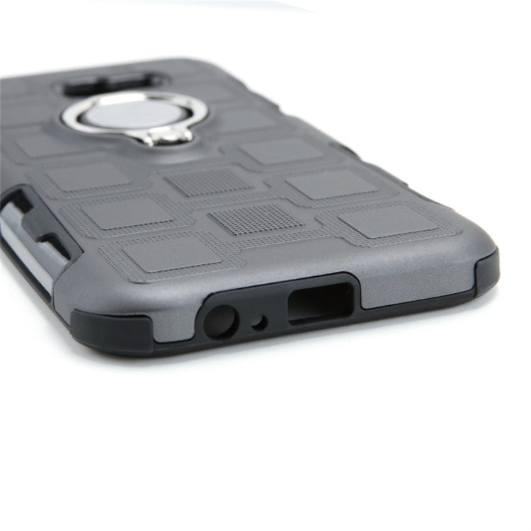 For Galaxy A5 (2017) 2 In 1 Cube PC + TPU Protective Case with 360 Degrees Rotate Silver Ring Holder
