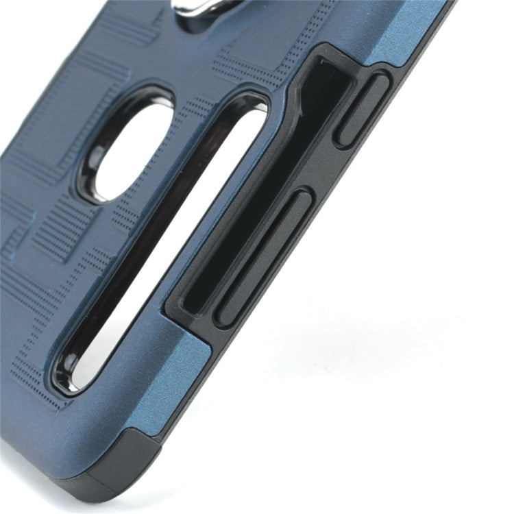 For Galaxy A9 (2018) 2 In 1 Cube PC + TPU Protective Case with 360 Degrees Rotate Silver Ring Holder