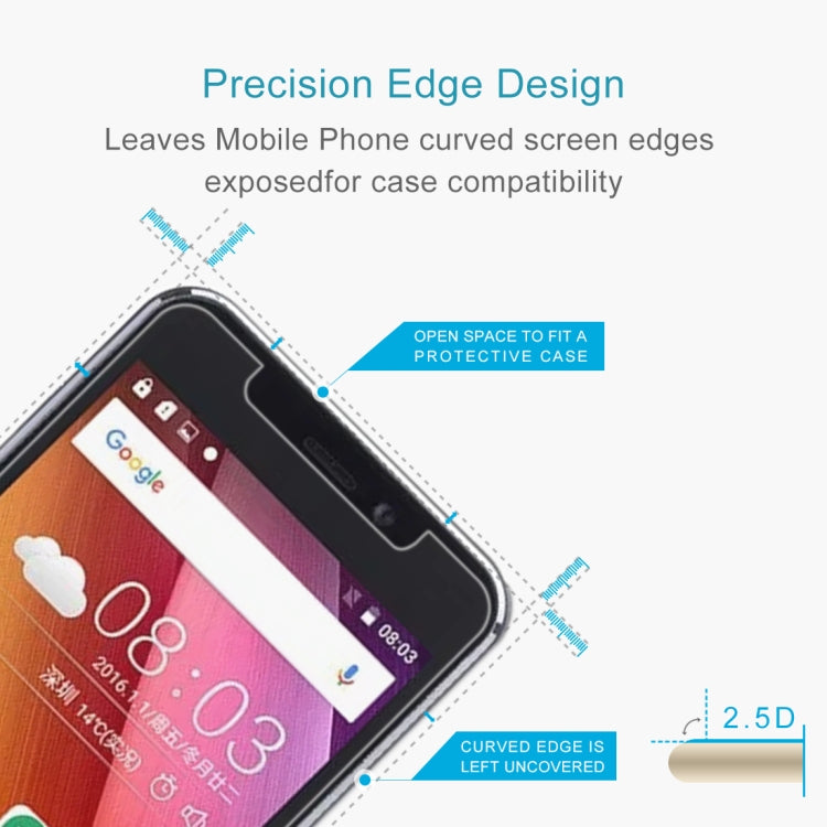 For Kingzone S2 10 PCS 0.26mm 9H 2.5D Tempered Glass Film