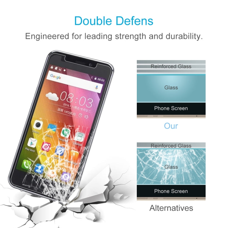 For Kingzone S2 10 PCS 0.26mm 9H 2.5D Tempered Glass Film