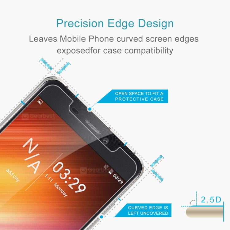 For Kingzone S3 50 PCS 0.26mm 9H 2.5D Tempered Glass Film