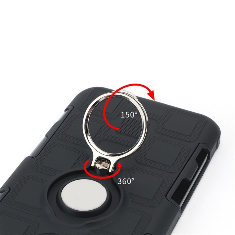For Galaxy M20 2 In 1 Cube PC + TPU Protective Case with 360 Degrees Rotate Silver Ring Holder