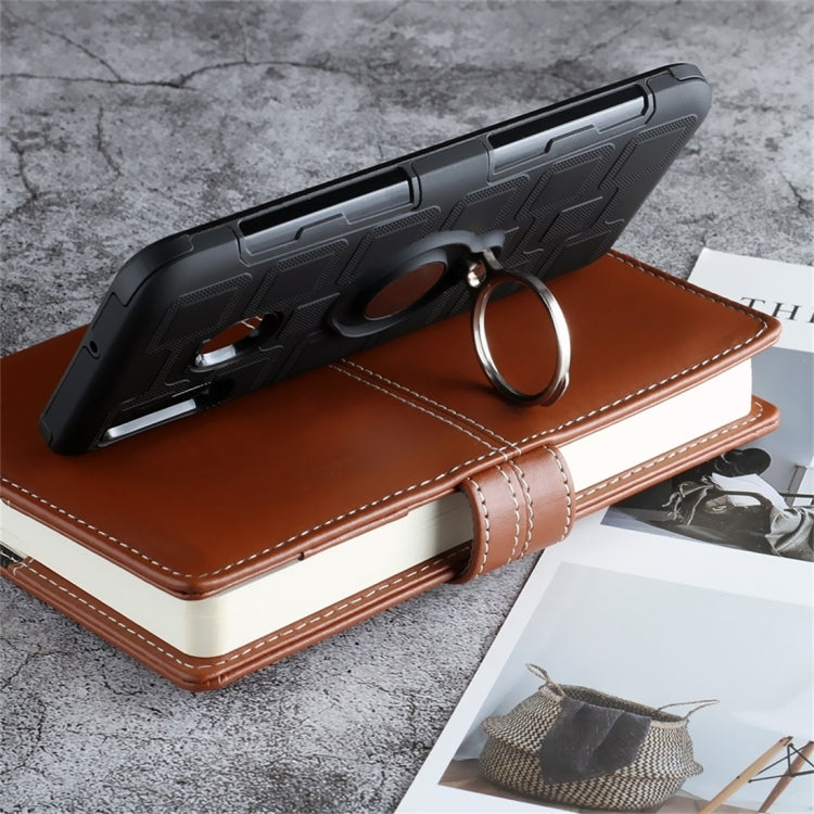 For Galaxy M20 2 In 1 Cube PC + TPU Protective Case with 360 Degrees Rotate Silver Ring Holder