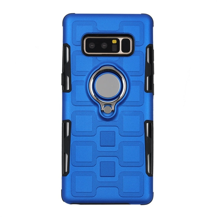 For Galaxy Note 8 2 In 1 Cube PC + TPU Protective Case with 360 Degrees Rotate Silver Ring Holder
