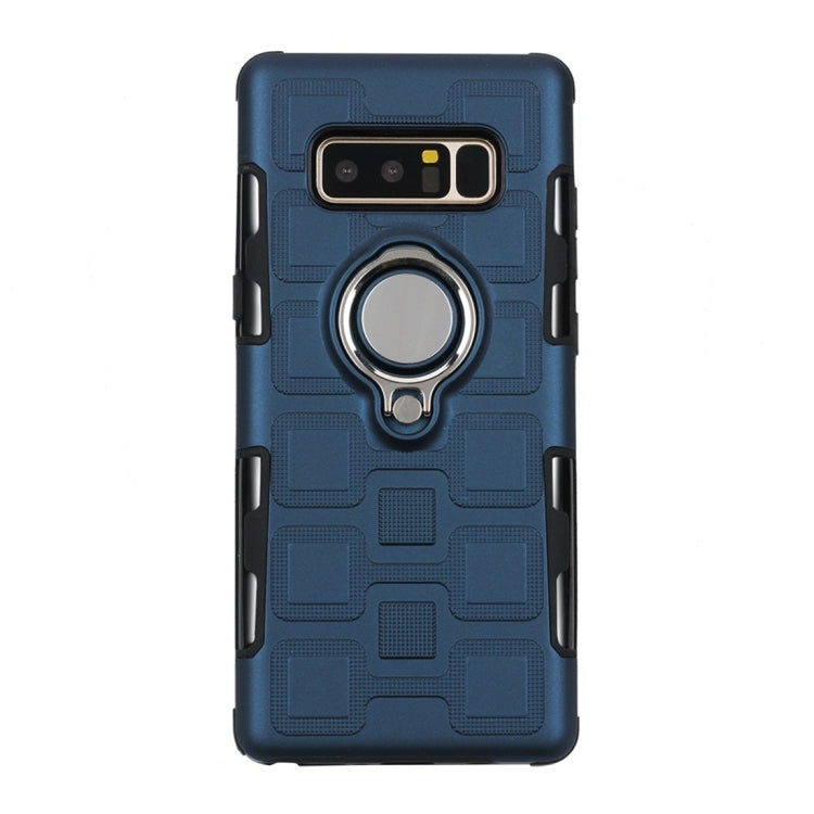 For Galaxy Note 8 2 In 1 Cube PC + TPU Protective Case with 360 Degrees Rotate Silver Ring Holder