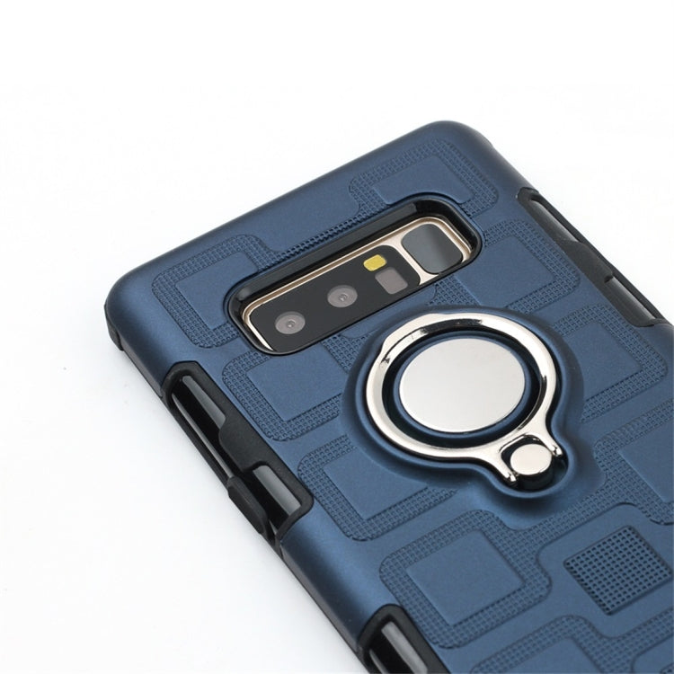 For Galaxy Note 8 2 In 1 Cube PC + TPU Protective Case with 360 Degrees Rotate Silver Ring Holder