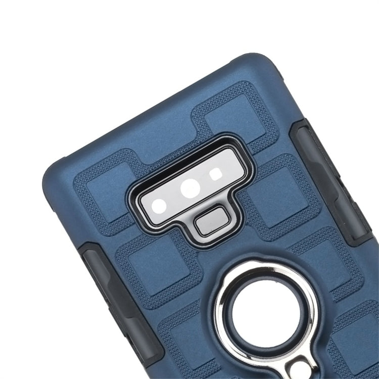 For Galaxy Note 9 2 In 1 Cube PC + TPU Protective Case with 360 Degrees Rotate Silver Ring Holder