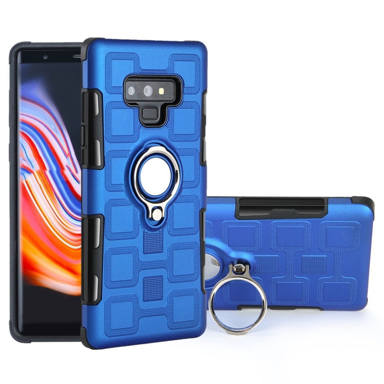 For Galaxy Note 9 2 In 1 Cube PC + TPU Protective Case with 360 Degrees Rotate Silver Ring Holder