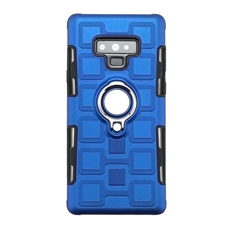For Galaxy Note 9 2 In 1 Cube PC + TPU Protective Case with 360 Degrees Rotate Silver Ring Holder