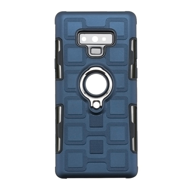 For Galaxy Note 9 2 In 1 Cube PC + TPU Protective Case with 360 Degrees Rotate Silver Ring Holder