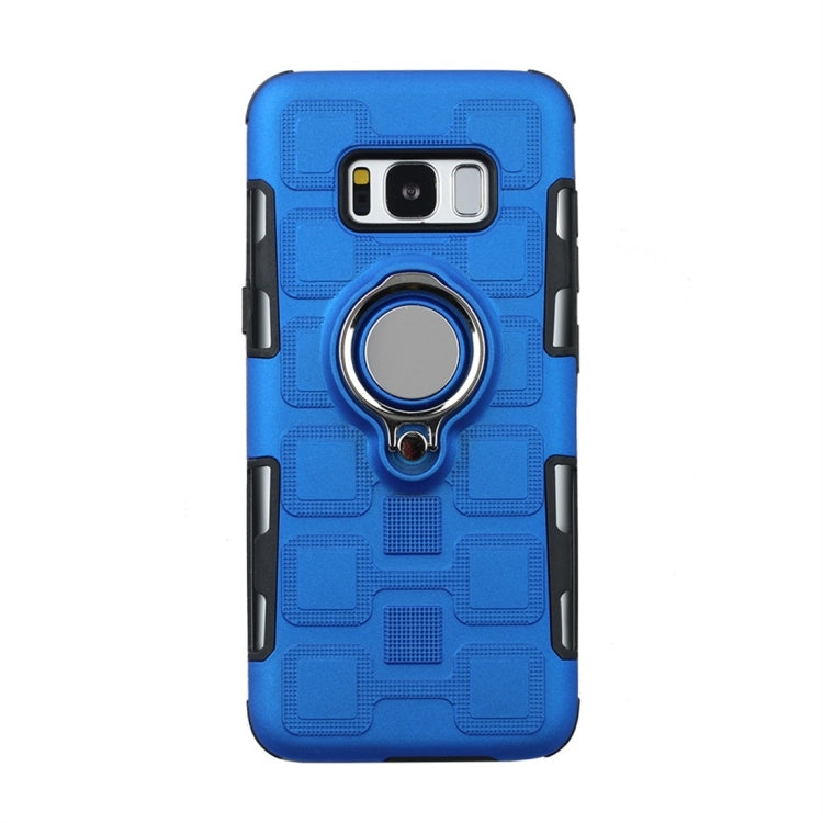 For Galaxy S8 2 In 1 Cube PC + TPU Protective Case with 360 Degrees Rotate Silver Ring Holder