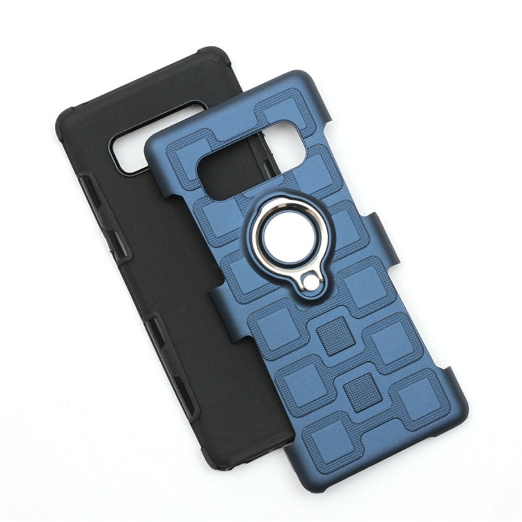 For Galaxy S10+ 2 In 1 Cube PC + TPU Protective Case with 360 Degrees Rotate Silver Ring Holder