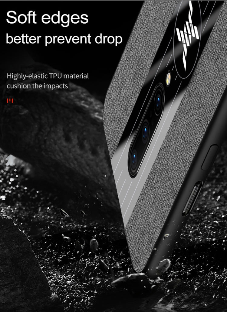 For OnePlus 6T XINLI Stitching Cloth Texture Shockproof TPU Protective Case with Ring Holder