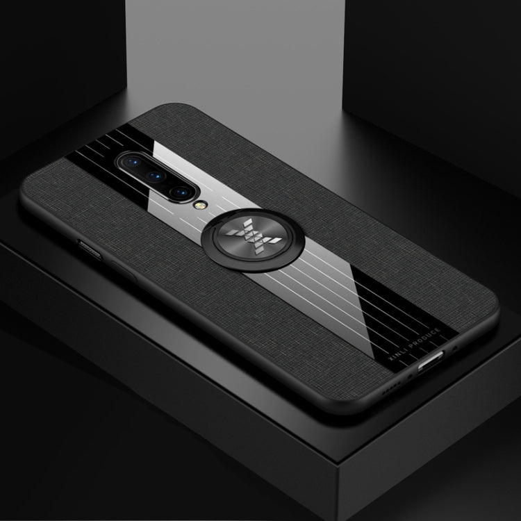For OnePlus 7 Pro XINLI Stitching Cloth Texture Shockproof TPU Protective Case with Ring Holder