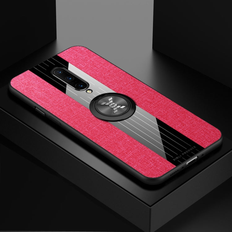 For OnePlus 7 Pro XINLI Stitching Cloth Texture Shockproof TPU Protective Case with Ring Holder