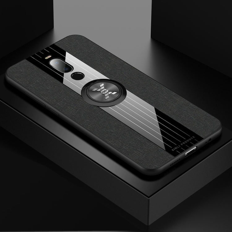 For Meizu Note 8 XINLI Stitching Cloth Texture Shockproof TPU Protective Case with Ring Holder