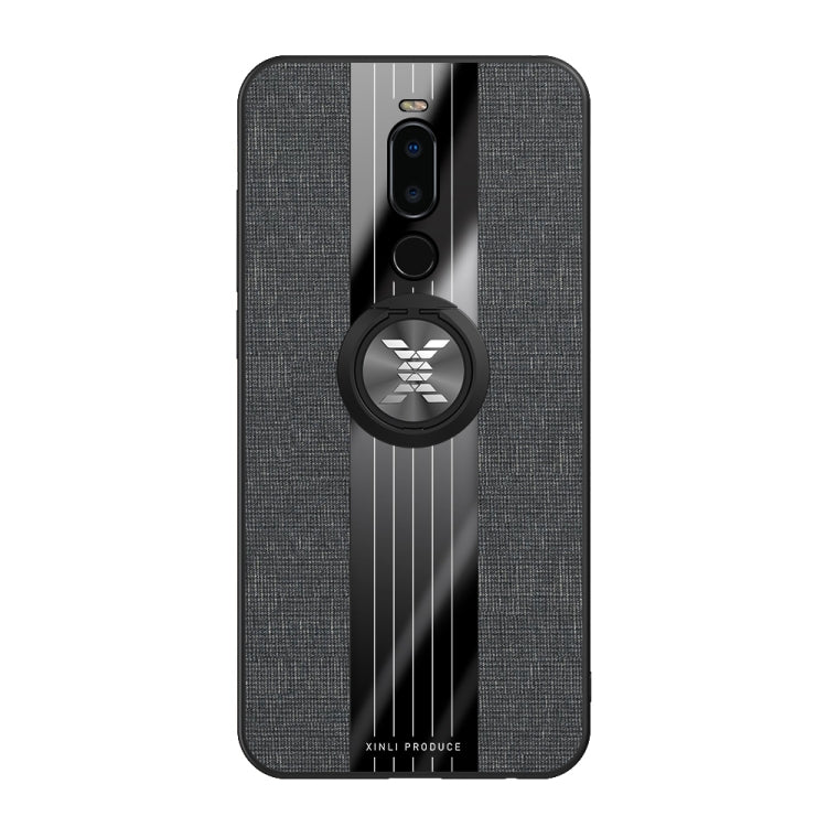 For Meizu Note 8 XINLI Stitching Cloth Texture Shockproof TPU Protective Case with Ring Holder
