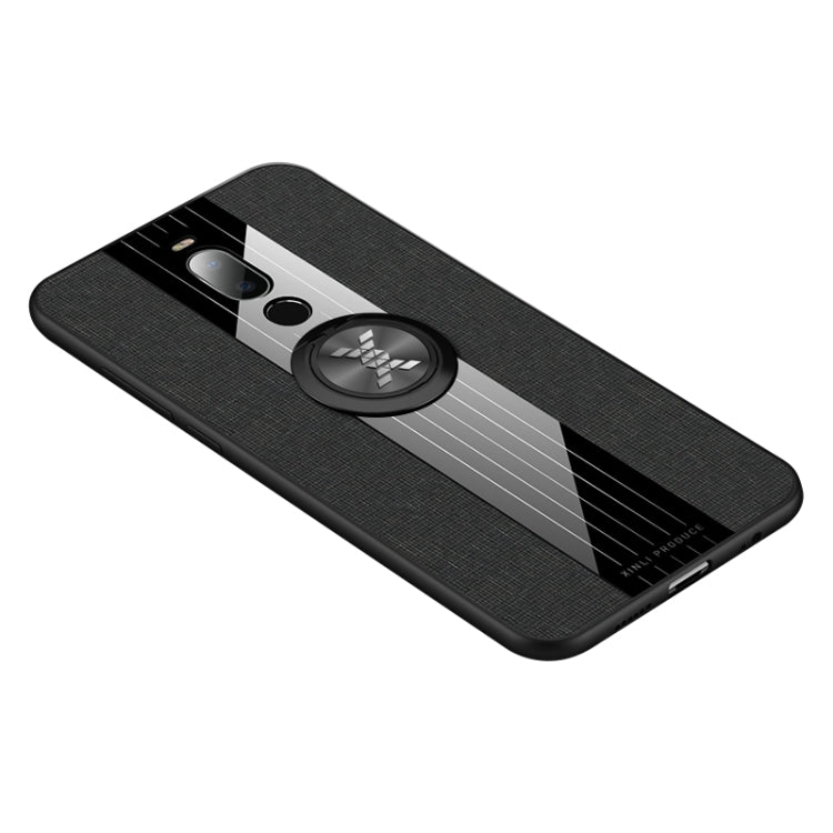 For Meizu Note 8 XINLI Stitching Cloth Texture Shockproof TPU Protective Case with Ring Holder