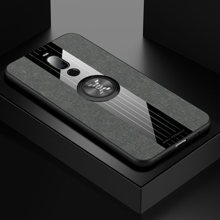 For Meizu Note 8 XINLI Stitching Cloth Texture Shockproof TPU Protective Case with Ring Holder