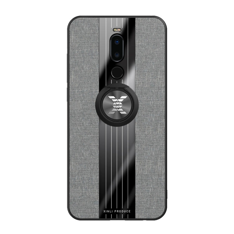 For Meizu Note 8 XINLI Stitching Cloth Texture Shockproof TPU Protective Case with Ring Holder