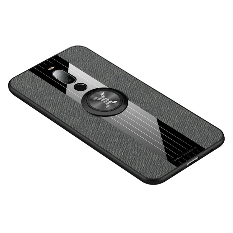 For Meizu Note 8 XINLI Stitching Cloth Texture Shockproof TPU Protective Case with Ring Holder