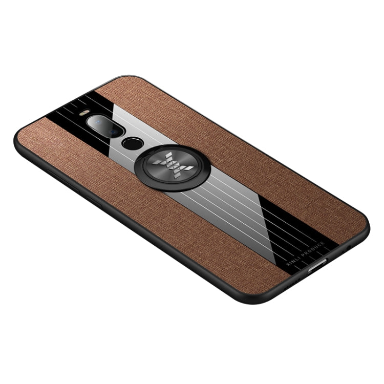 For Meizu Note 8 XINLI Stitching Cloth Texture Shockproof TPU Protective Case with Ring Holder